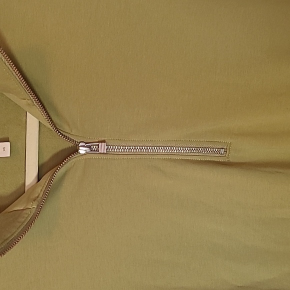 Garnet Hill Sage Green 1/4 Zip French Terry Comfort Dress XS Pockets - Picture 2 of 7
